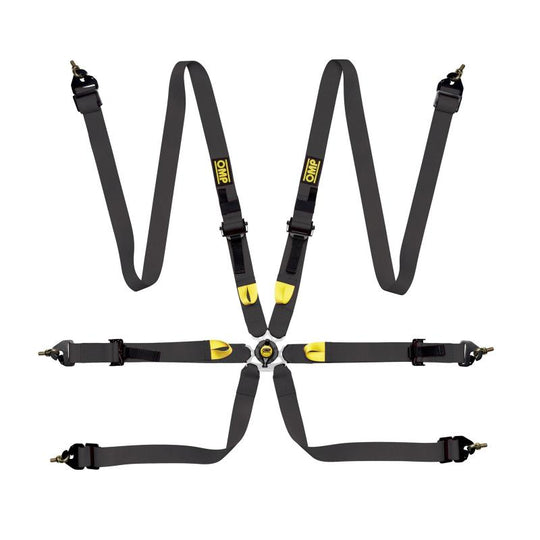 OMP Safety Harness First 2In Black (Fia 8853-2016) Pull Up - Steel Adj - DA0-0208-A01-071