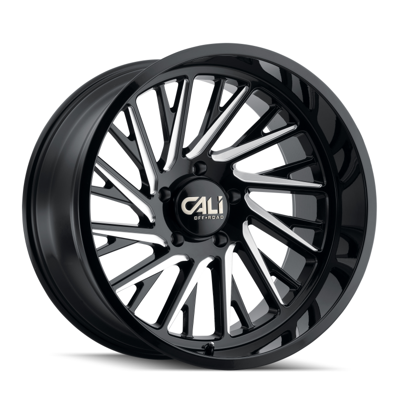 Cali Off-Road 9114 Purge 24x14 / 8x180 BP / -76mm Offset / 124.1mm Hub Gloss Black Milled Wheel - 9114-24478BM