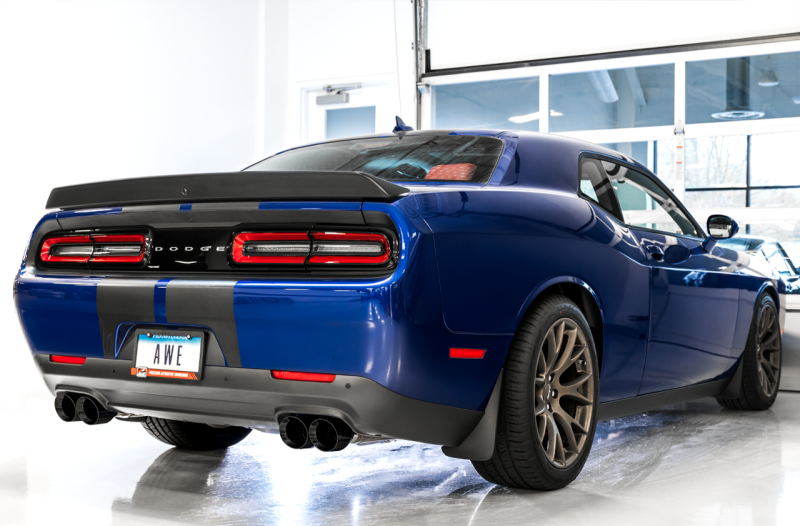 AWE Tuning 2017+ Dodge Challenger 5.7L Track Edition Exhaust - Diamond Black Quad Tips - 3015-43152