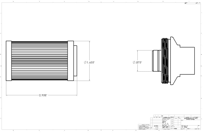 Aeromotive In-Line Filter - AN-08 size Male - 10 Micron Microglass Element - Bright-Dip Black - 12375
