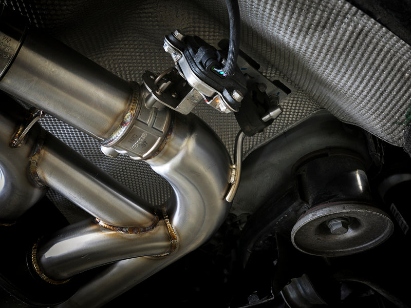 aFe MACH Force-Xp 3.5in. 304 SS C/B Exhaust System 15-18 BMW X5 M (F85) V8-4.4L (tt) - Black Tip - 49-36341-B