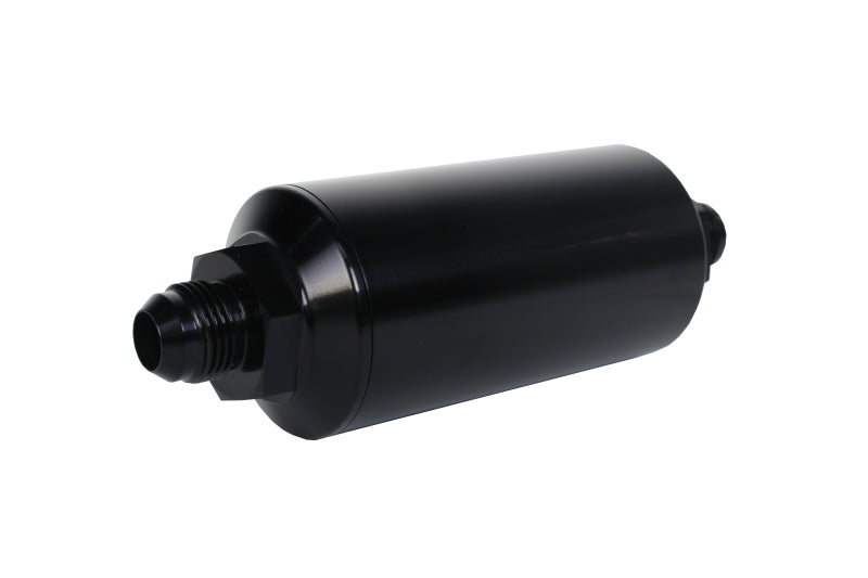 Aeromotive In-Line Filter - AN-08 size Male - 10 Micron Microglass Element - Bright-Dip Black - 12375