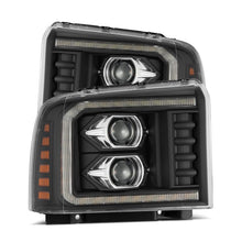 Load image into Gallery viewer, AlphaRex 05-07 Ford F250/350/450/550 Super Duty PRO-Series Proj. Headlights Blk w/Seq Sig. + SWB DRL - 880315