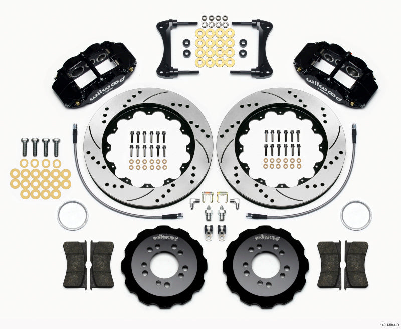 Wilwood Narrow Superlite 6R Front Hat Kit 14.00in Drilled 2008-up Hyundai Genesis Coupe w/Lines - 140-13044-D