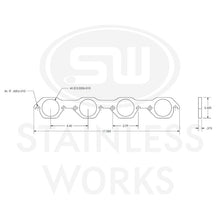 Load image into Gallery viewer, Stainless Works Small Block Ford AFR 225 Head Round Port Header 304SS Exhaust Flanges 2in Primaries - HFSBFAFR200
