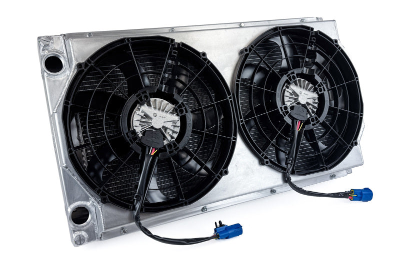 CSF Motorsport Radiator with Shroud - 14in SPAL Brushless Fans - Harnesses - 8374