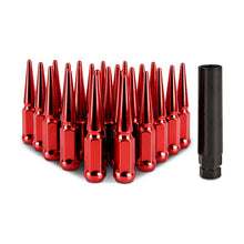 Load image into Gallery viewer, Mishimoto Mishimoto Steel Spiked Lug Nuts M12 x 1.5 24pc Set Red - MMLG-SP1215-24RD