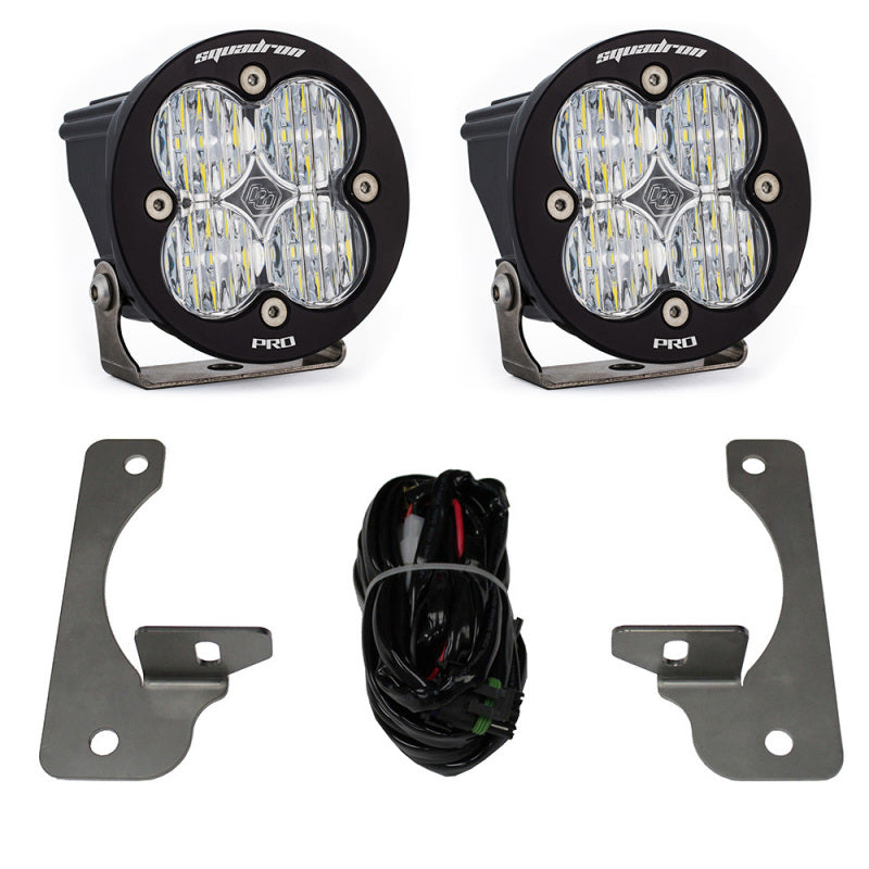 Baja Designs 07-09 Wrangler JK w/Premium Bumper Squadron R Pro Fog Pocket Kit - Clear - 448149
