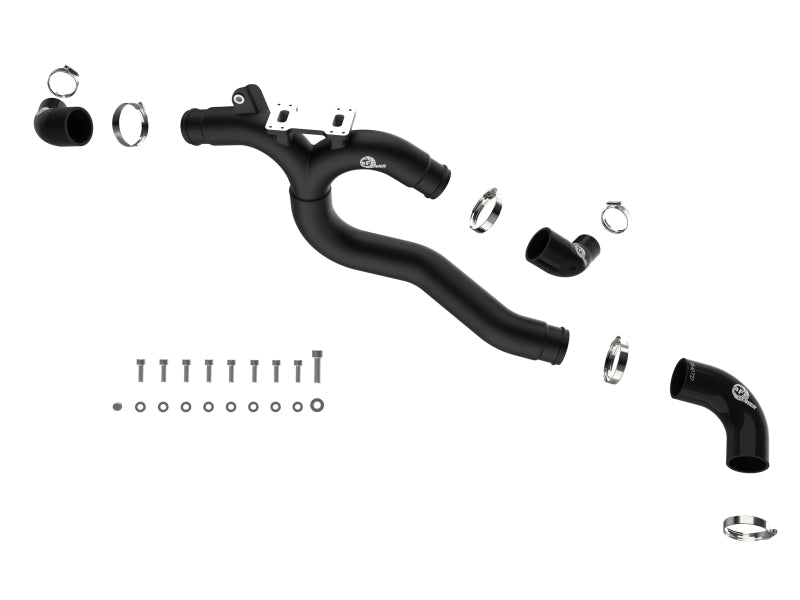 aFe 19-26 Genesis G70 V6 3.3L (tt) BladeRunner Aluminum Hot Charge Pipe - Black - 46-20808-B