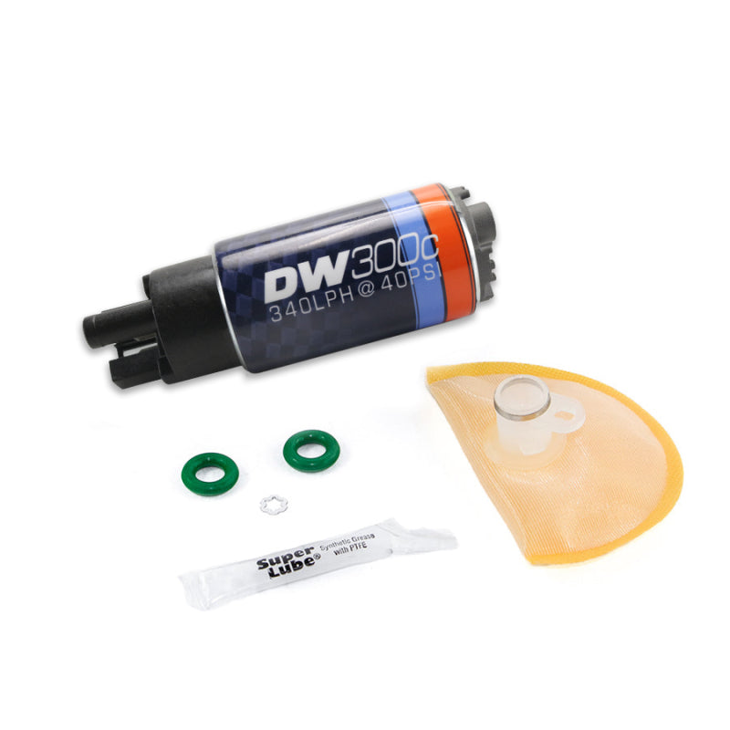 DeatschWerks 340lph DW300C Compact Fuel Pump w/ 07-13 Holden Commodore Set Up Kit (w/o Mount Clips) - 9-307-1018