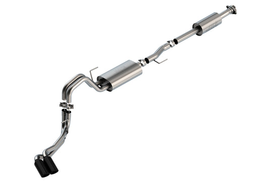 Borla F-150 2021 2.7L/3.5L 4dr CC SB EC STB Lar/KingR/Plnm/LTD 3/2.25 DSE CB Touring BLK CHR Tips - 140870BC