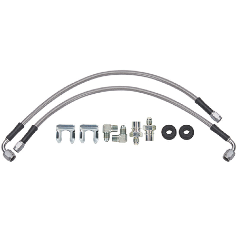 Wilwood 16in OAL Flexline -3 Hose to M10 x 1.00 to -3 Female Outlet 90 DEG 1/8 NPT - 220-16709
