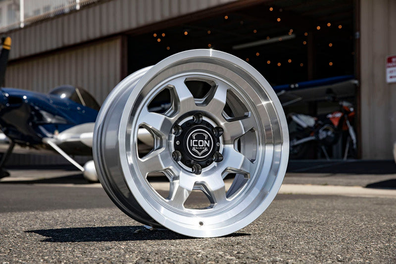ICON Nuevo 17x8.5 / 6x5.5 / 25mm / 5.75in BS Silver Machined Wheel - 8117859057SM
