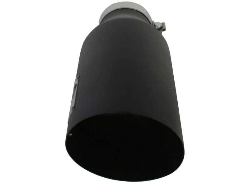 aFe MACHForce XP Exhausts Tips SS-304 EXH Tip 4In x 7Out x 18L Bolt-On (blk) - 49-92023-B