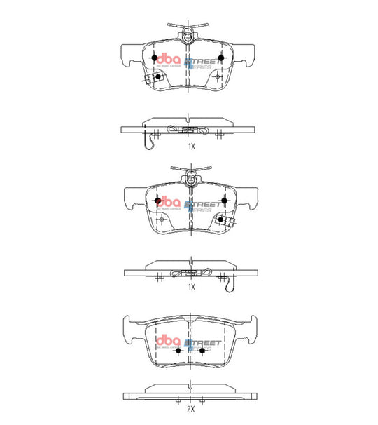 DBA 2019+ Honda Accord 2.0L Hybrid Street Series Rear Brake Pads - DB15152SS