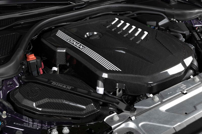 Dinan 19-26 BMW B58D (G01/G02/G20/G22/G23/G26/G42) Gloss Carbon Fiber Engine Cover w/Matte Accents - D590-0003