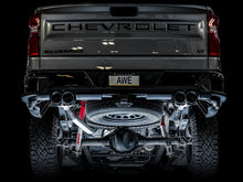 Load image into Gallery viewer, AWE Tuning 4th Gen GM 1500 6.2L 0FG Cat-Back Split Rear Exit (w/ Bumper Cutouts) - Quad Chrome Tips - 3015-42203