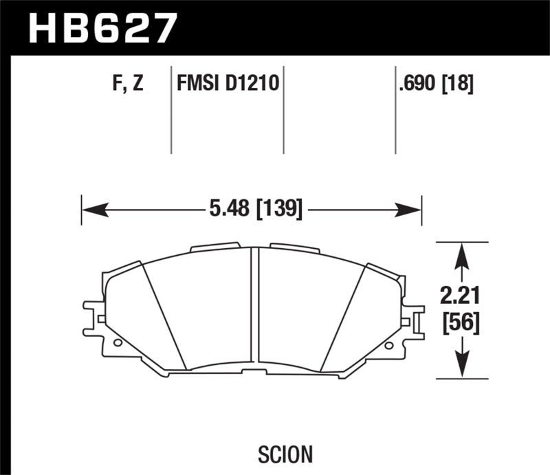 Hawk Performance Ceramic Street Brake Pads - HB627Z.690