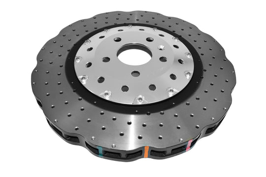 DBA 14-18 Audi RS7 (w/Iron Rotors) Front 5000 Series Cross Drilled Rotor w/Silver Hat - DBA53002WSLVXD
