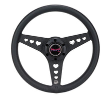 Load image into Gallery viewer, NRG All Aluminum Steering Wheel 330mm - Heart Cut Out- Ergonomic Grip- Anadized Black - RST-073-BK