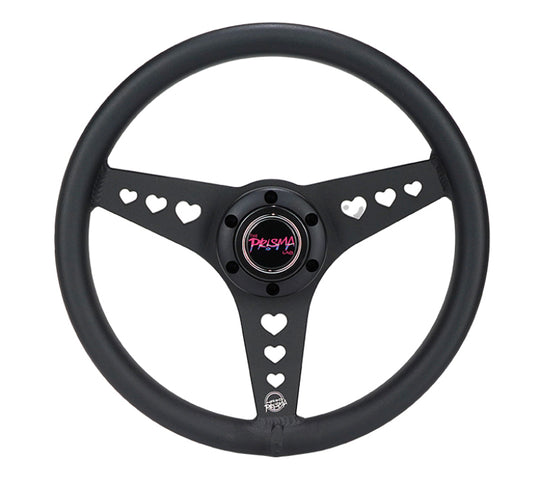 NRG All Aluminum Steering Wheel 330mm - Heart Cut Out- Ergonomic Grip- Anadized Black - RST-073-BK