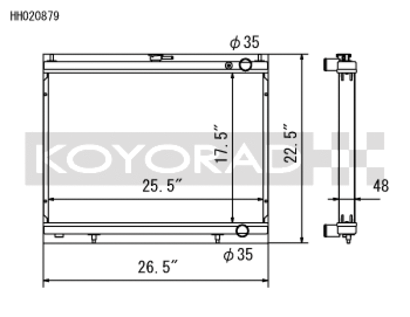 Koyo 1998-Aug 2000 Nissan Skyline GT-R R34 2.6L Turbo Radiator - HH020879