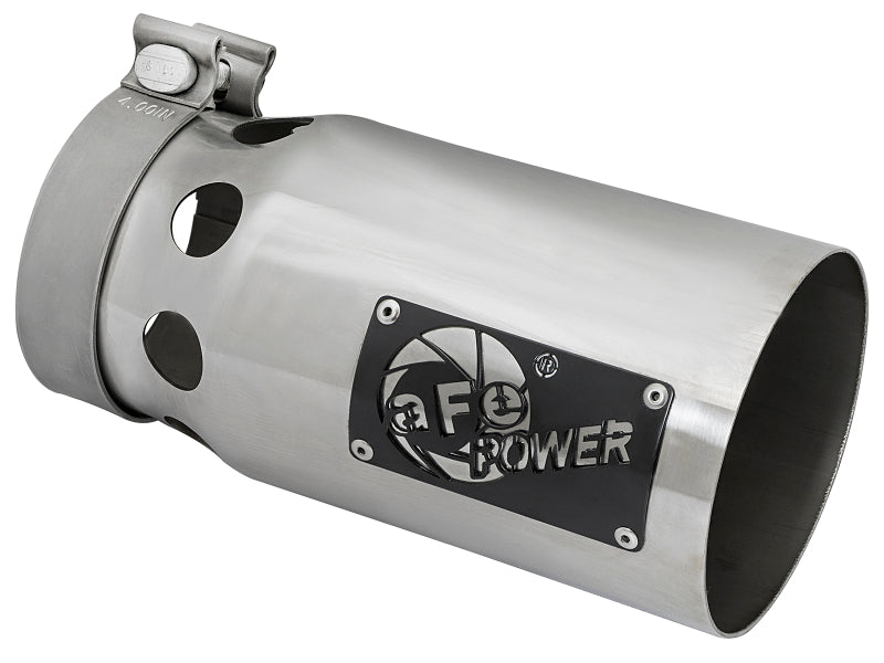 aFe Rebel XD Series Universal Exhaust Tip 4 IN Inlet x 5 IN Outlet x 10 IN L- Polished Tip - 49T40501-P10