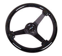 Load image into Gallery viewer, NRG Reinforced Steering Wheel (350mm / 3in Deep) Classic Blk Sparkle Wood Grain w/Blk 3-Spoke Center - RST-036BSB-BK