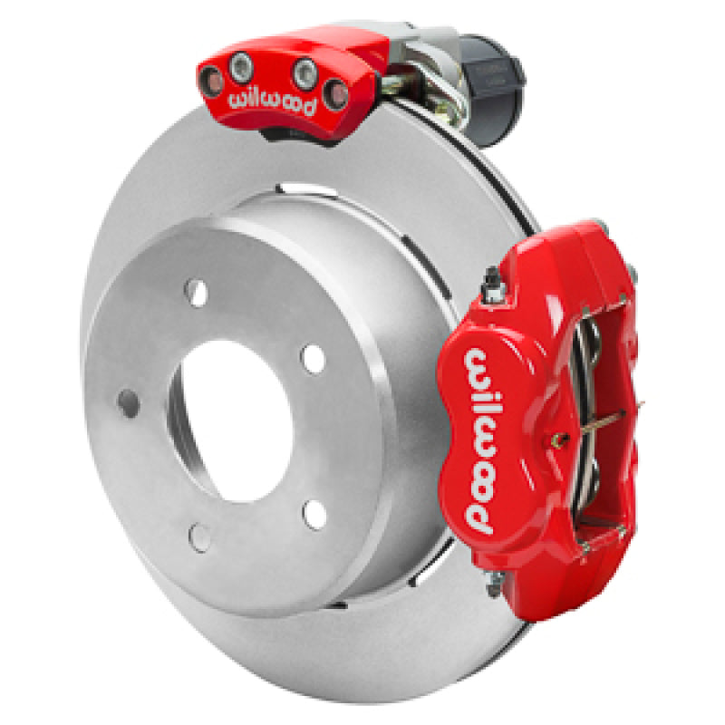 Wilwood 88-98 GM C1500 Rear Electronic Parking Brake Kit Red 12.19in Rotor 3.25in Offset - 140-18043-R