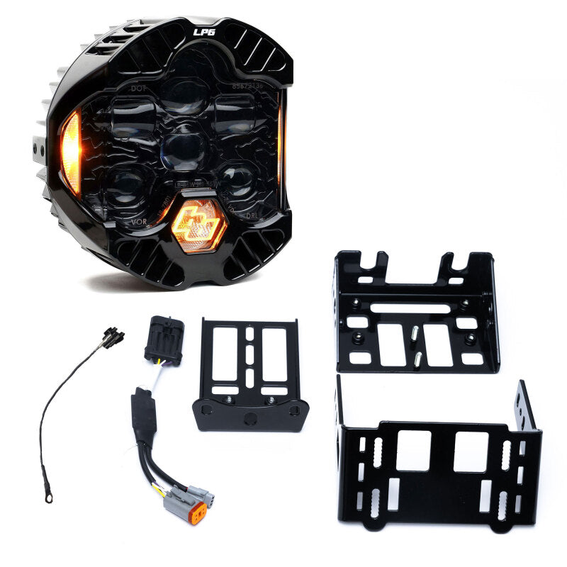 Baja Designs Harley D 18+ Softail DOT LP6 LED Headlight Kit DRL - Amber - 448326