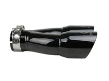 Load image into Gallery viewer, aFe Takeda 2.5in 304 Stainless Steel Clamp-on Exhaust Tip 2.5in Inlet 3in Dual Outlet - Black - 49T25364-B10