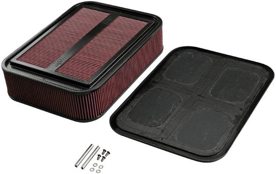 K&N Custom Racing Assembly Carbon Fiber 4in Air Box w/ Base and Hardware - Large - 100-8592