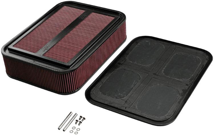 K&N Custom Racing Assembly Carbon Fiber 4in Air Box w/ Base and Hardware - Large - 100-8592