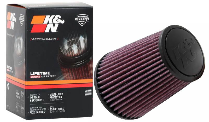 K&N Universal Tapered Filter 3.125in Flange ID x 5in Base OD x 3.5in Top OD x 6in Height - RU-3250