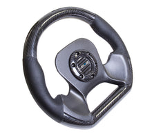 Load image into Gallery viewer, NRG Carbon Fiber Steering Wheel (320mm) CF Center Plate &amp; Two-Tone Carbon w/Leather Trim Handles - ST-X10CF