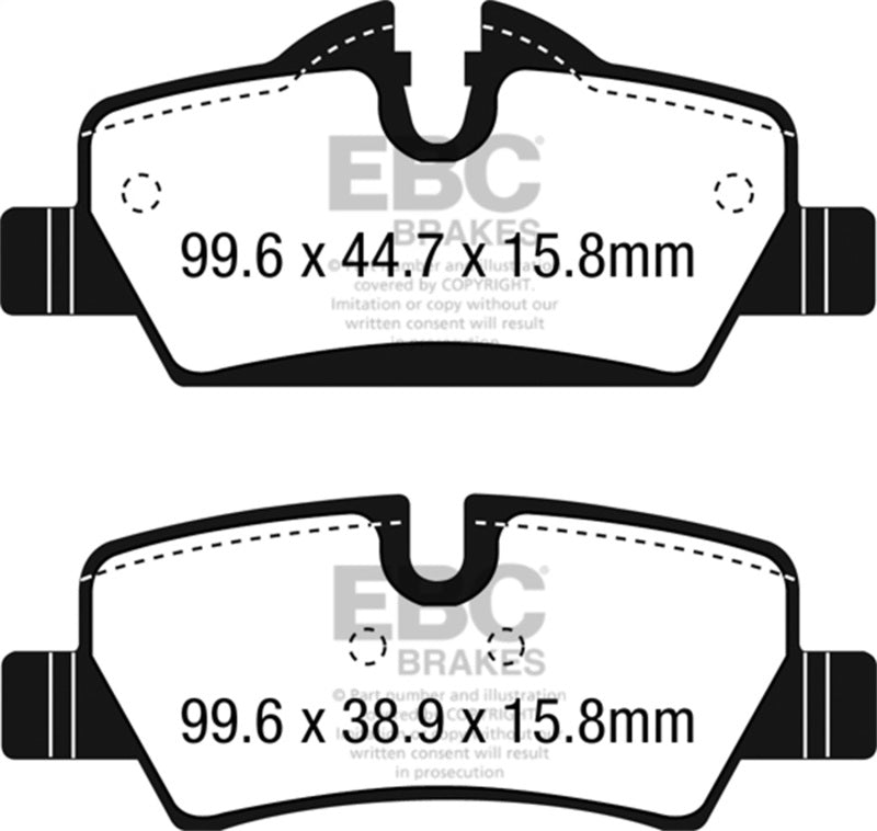 EBC 14+ Mini Hardtop 1.5 Turbo Cooper Greenstuff Rear Brake Pads - DP22228