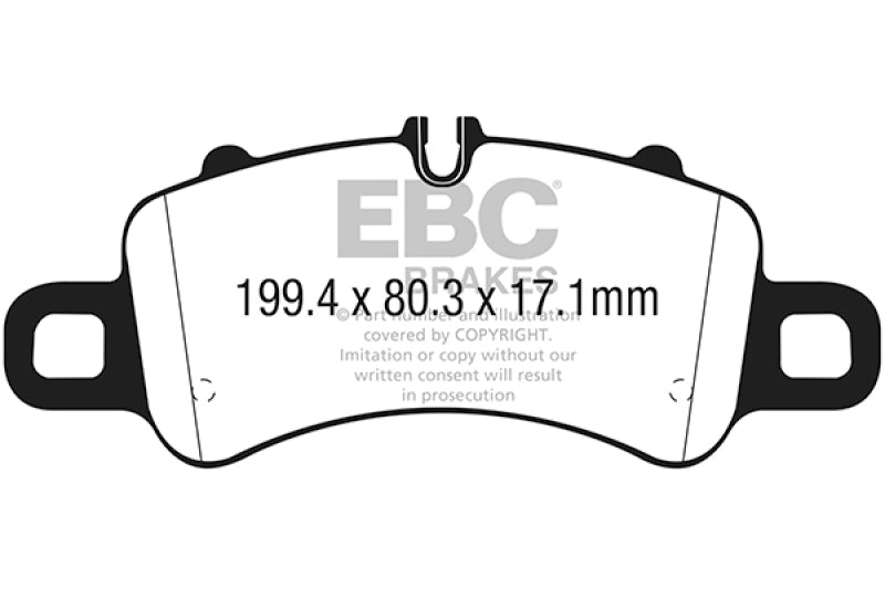 EBC 2016+ Porsche Boxster 718 (Iron Rotors Only) 2.5L Turbo Yellowstuff Front Brake Pads - DP42307R