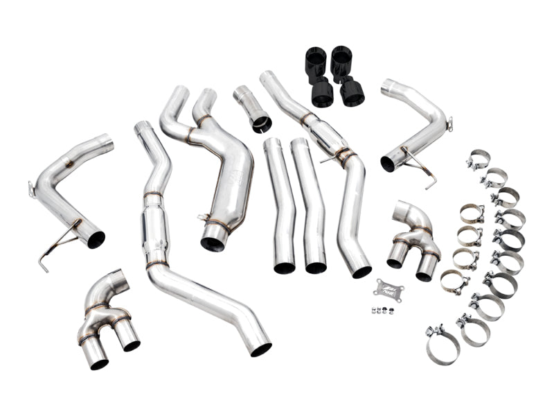 AWE Tuning 2019+ BMW M340i (G20) Track Edition Exhaust - Quad Diamond Black Tips - 3020-43085