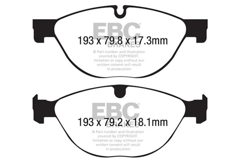 EBC 13+ Jaguar F-Type (Cast Iron Only) 3.0 Supercharged (380) Perf Pkg Redstuff Front Brake Pads - DP32191C