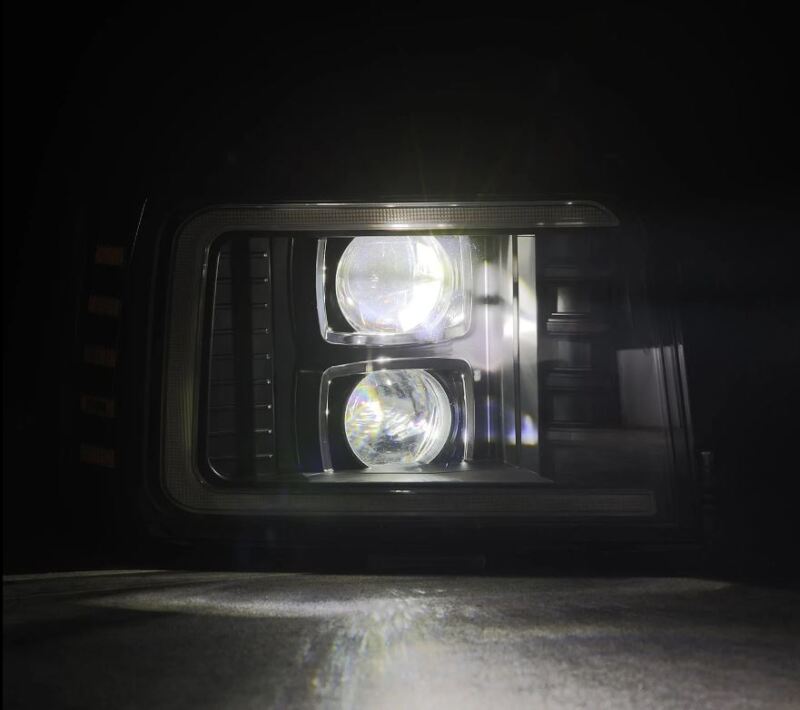 AlphaRex 92-96 Ford F-Series/Bronco PRO-Series Proj Headlight Blk w/Seq. Sig & DRL - 880266