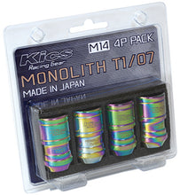 Load image into Gallery viewer, Project Kics 14 x 1.5 Neochrome T1/07 Monolith Lug Nuts - 4 Pcs - WMN04N4P