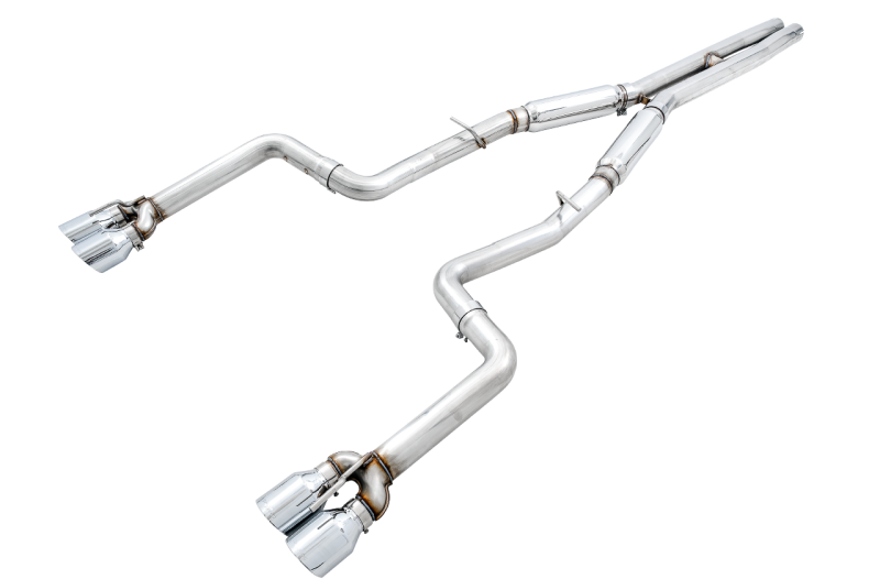 AWE Tuning 2017+ Dodge Challenger 5.7L Track Edition Exhaust - Chrome Silver Quad Tips - 3015-42144