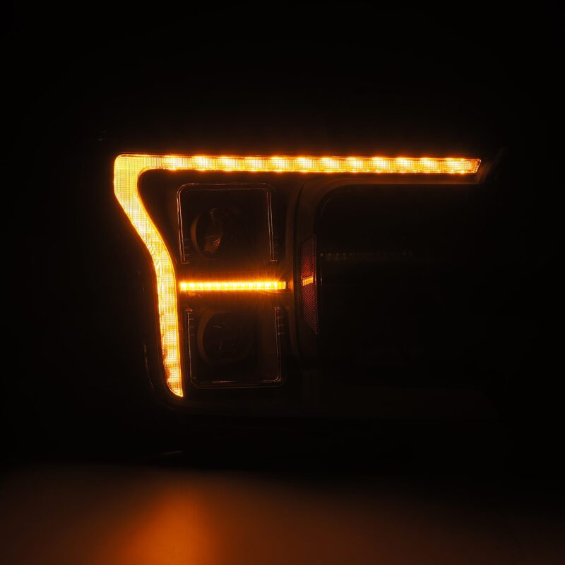 AlphaRex 18-20 Ford F-150 (Req. Conv F150 w/LED) LUXX LED Proj HL Alpha-Blk w/Actv Lt Seq Sig SB DRL - 880251