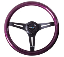 Load image into Gallery viewer, NRG Classic Wood Grain Steering Wheel (350mm) Purple Pearl/Flake Paint w/Black 3-Spoke Center - ST-015BK-PP