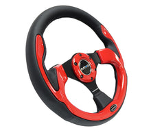 Load image into Gallery viewer, NRG Reinforced Steering Wheel (320mm) Blk w/Red Trim &amp; 5mm 3-Spoke - RST-001RD