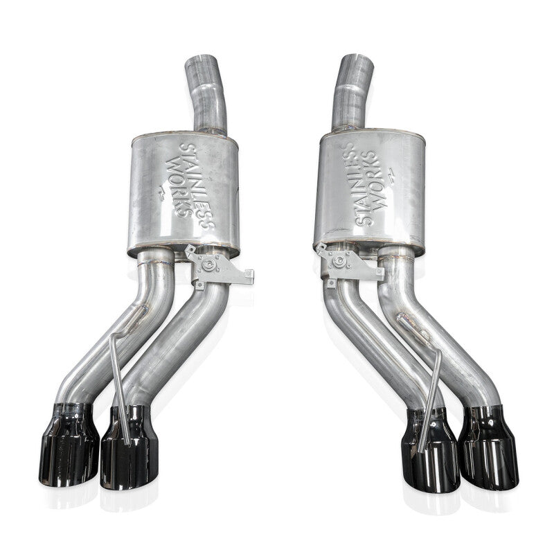 Stainless Works 22-25 Cadillac CT5-V Blackwing Axle Back Exhaust - Black Chrome Tips - CT5V22AB-BC