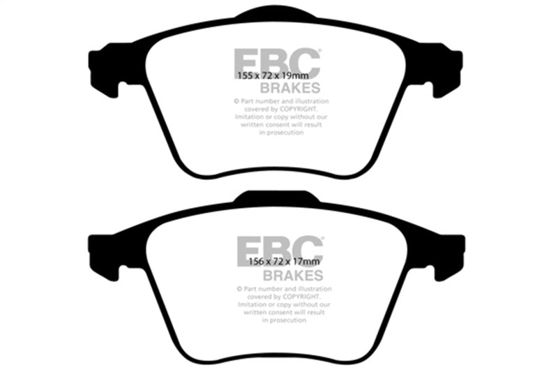 EBC 08-10 Volvo S60 2.5 Turbo T5 Greenstuff Front Brake Pads - DP21679