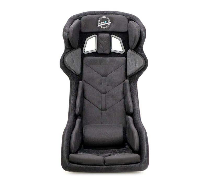 NRG FIA Competition Seat w/ Head Containment & Comp Fabric FIA Velcro Paddings - Thin Cushion (Blk) - FRP-RS700M-BK1