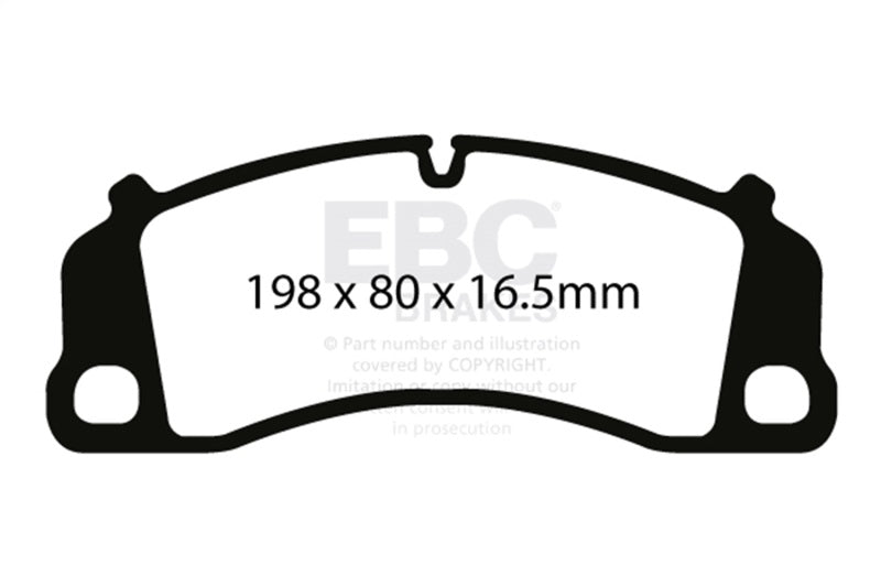 EBC 13-15 Porsche 911 (991) (Cast Iron Rotor only) 3.8 GT3 Yellowstuff Front Brake Pads - DP42206R