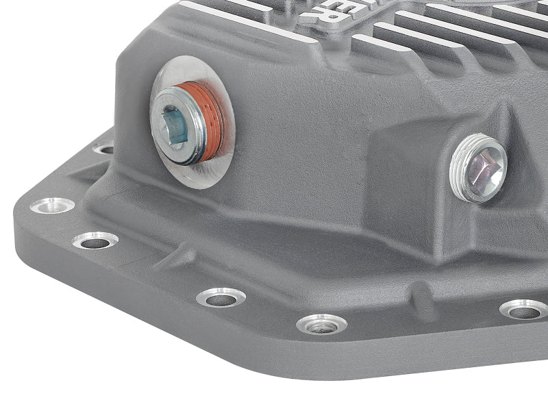 aFe Power Street Ser Rear Diff Cover Raw w/Mach Fin 2017 Ford Diesel Trucks V8-6.7L(td) Dana M275-14 - 46-70350